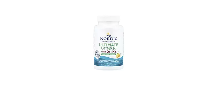 مکمل گیاهی Ultimate Omega حاوی ویتامین D3 + K2 با طعم لیمو از برند Nordic Naturals