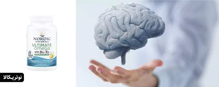 مکمل گیاهی Ultimate Omega حاوی ویتامین D3 + K2 با طعم لیمو از برند Nordic Naturals